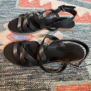 NWOB Madewell Black Leather Ankle Buckle Strap Sz 7 Women’s
